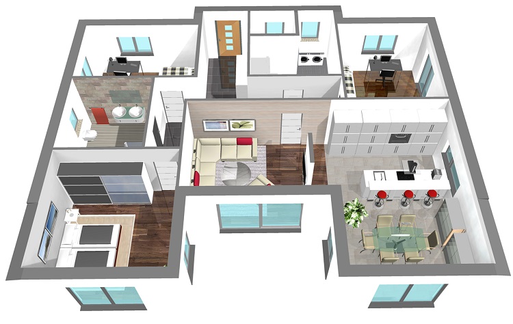 Bungalow_B_135_Erdgeschoss_-_3D