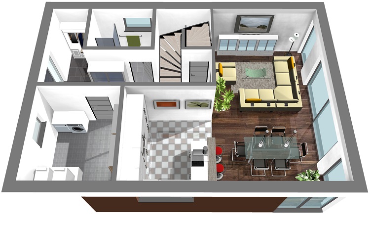 EFH 136 - 22 - V Erdgeschoss 3D