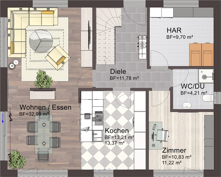 EFH 164 - 22 - 180 Erdgeschoss