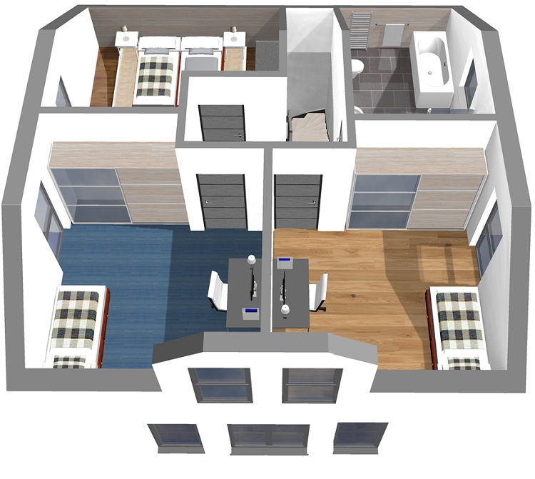 Neckargerach - E 126 Dadchgeschoss - 3D